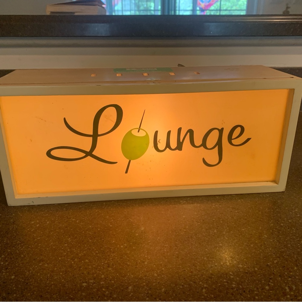 Vintage 2003 Todd Oldham Lounge w/ olive Light box sign MCM style